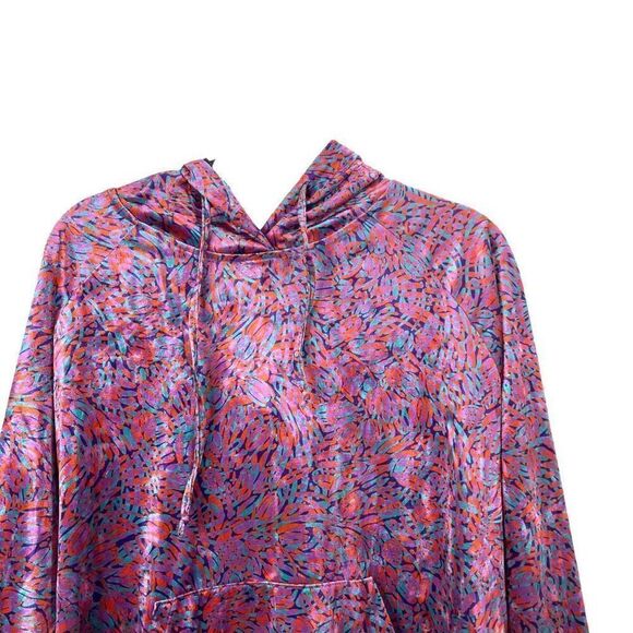 LILI SIDONIO velvet Printed‎ Hoodie top Size M boho - Picture 5 of 10